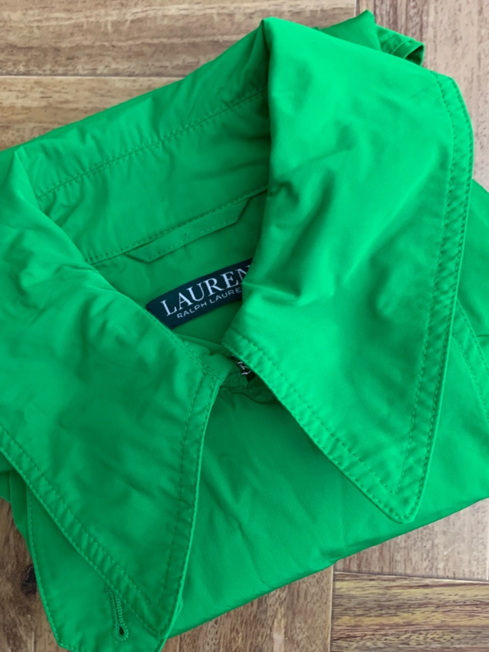 Lauren Ralph Lauren Jacket 8 Green Double Breasted Cropped Lightweight - Picture 15 of 15